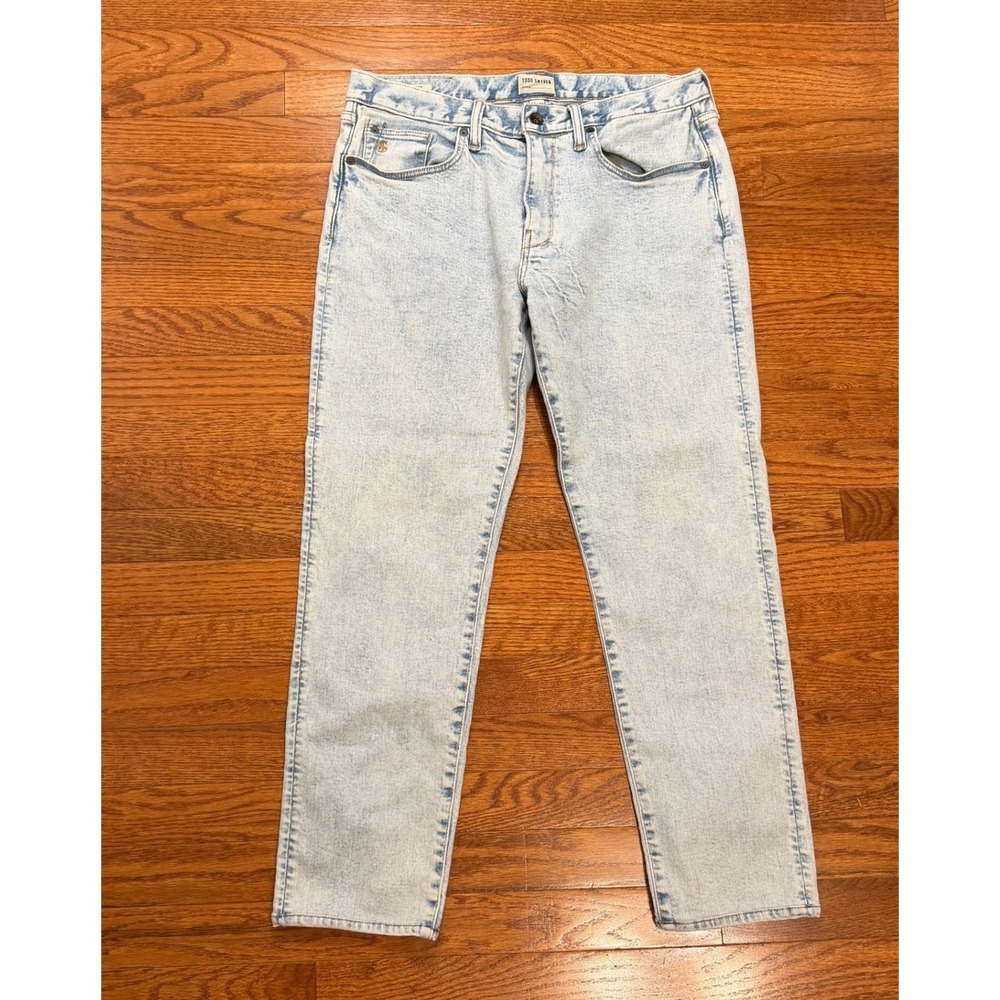 Todd Snyder Stretch 5-Pocket Jeans Fits Mens 32x28 Slim Light Wash Blue Denim